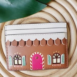 🆕 New Kate Spade Gingerbread Card Holder Slim Card Multi Brown Pink